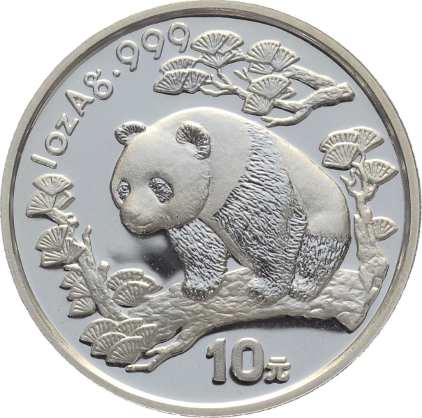 China 10 Yuan 1997 Silber Panda - 1 Unze Feinsilber